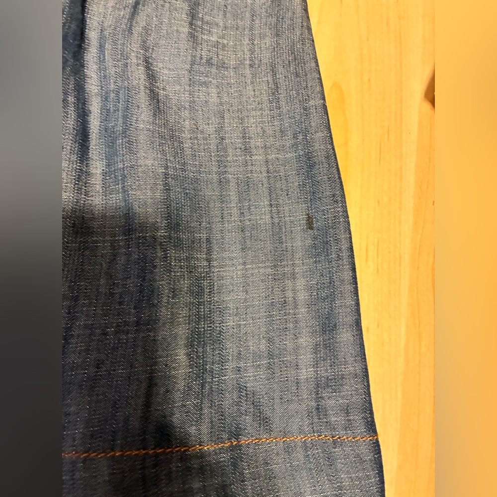 NWT Alberto Makali Wide-Leg Pleated Chambray Denim Culottes / Pants - Picture 12 of 16